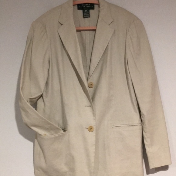 Lauren Ralph Lauren Petites natural linen blazer size 8P - Picture 7 of 7